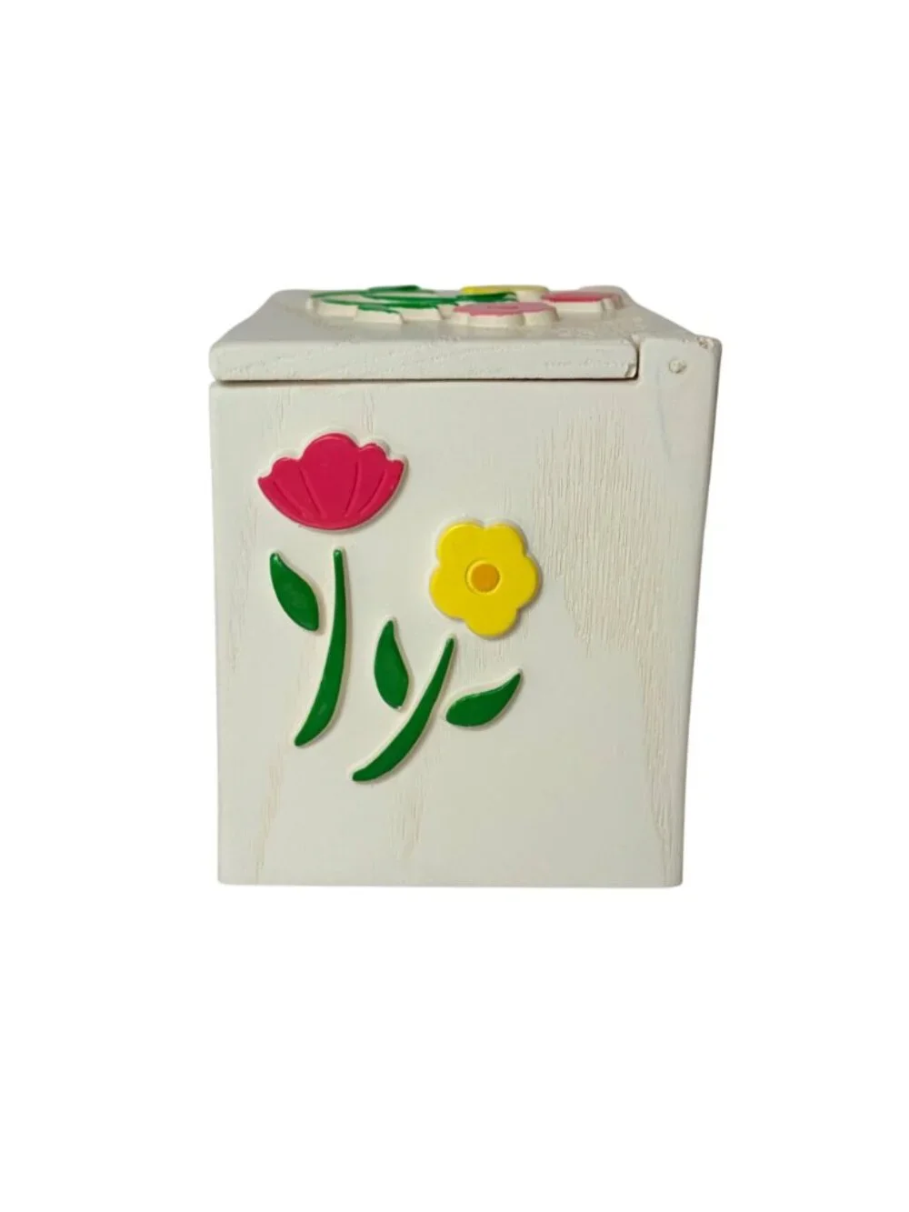 Vintage FTD Recipe Card Box Retro USA Floral Hinged Lid Holder Kitchen Storage